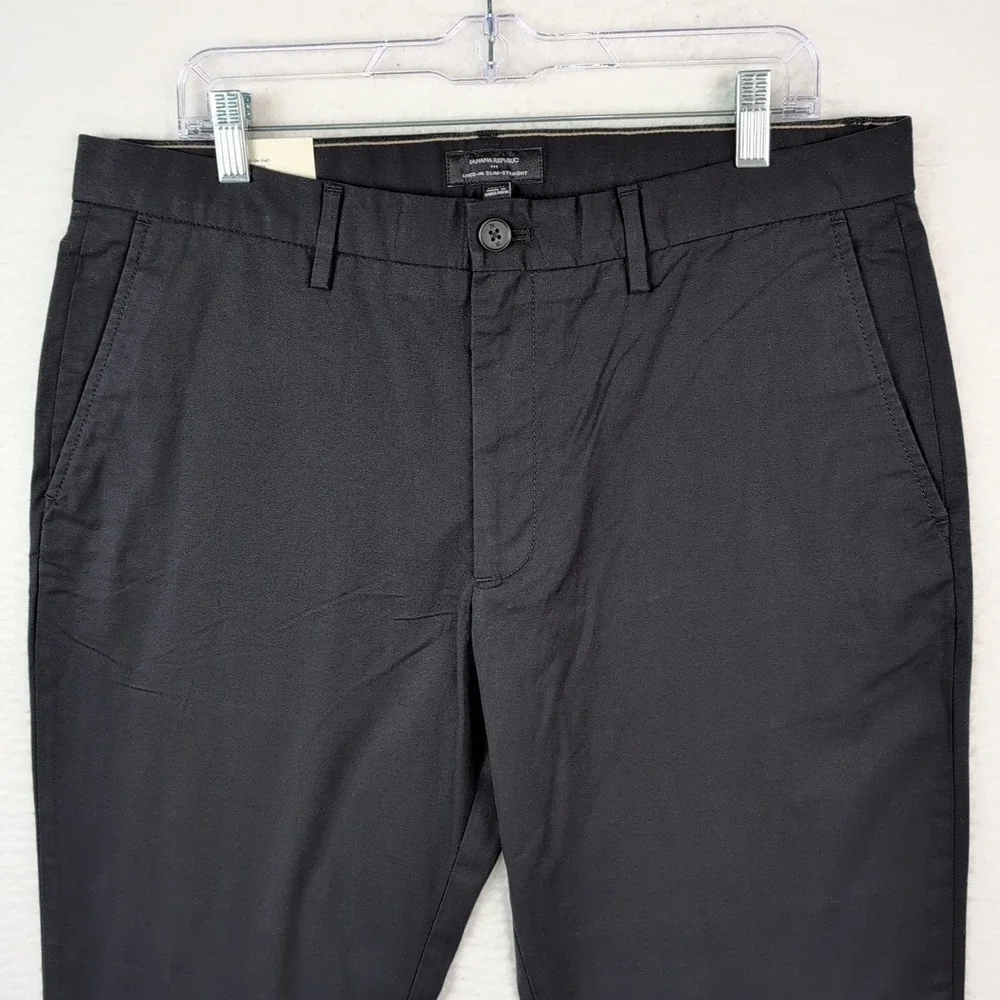 NWT‎ Banana Republic Lived In Slim Straight Chino Pants Men's 35x30 Black